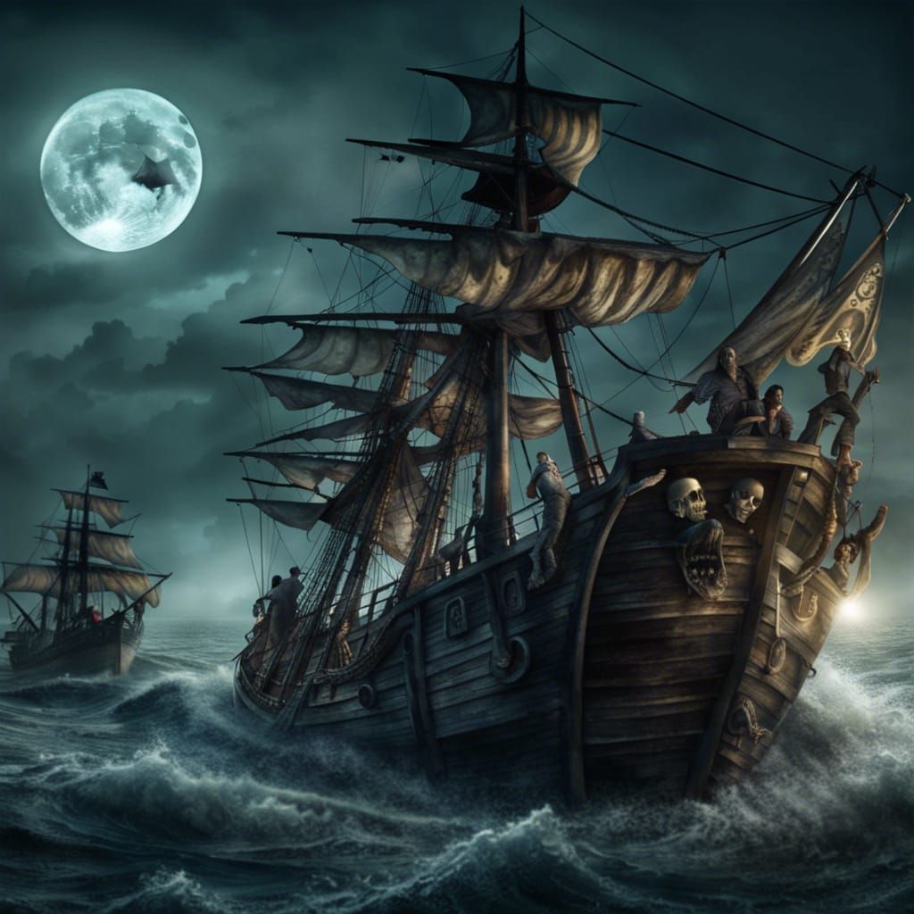 zombie pirate ships - AI Generated Artwork - NightCafe Creator