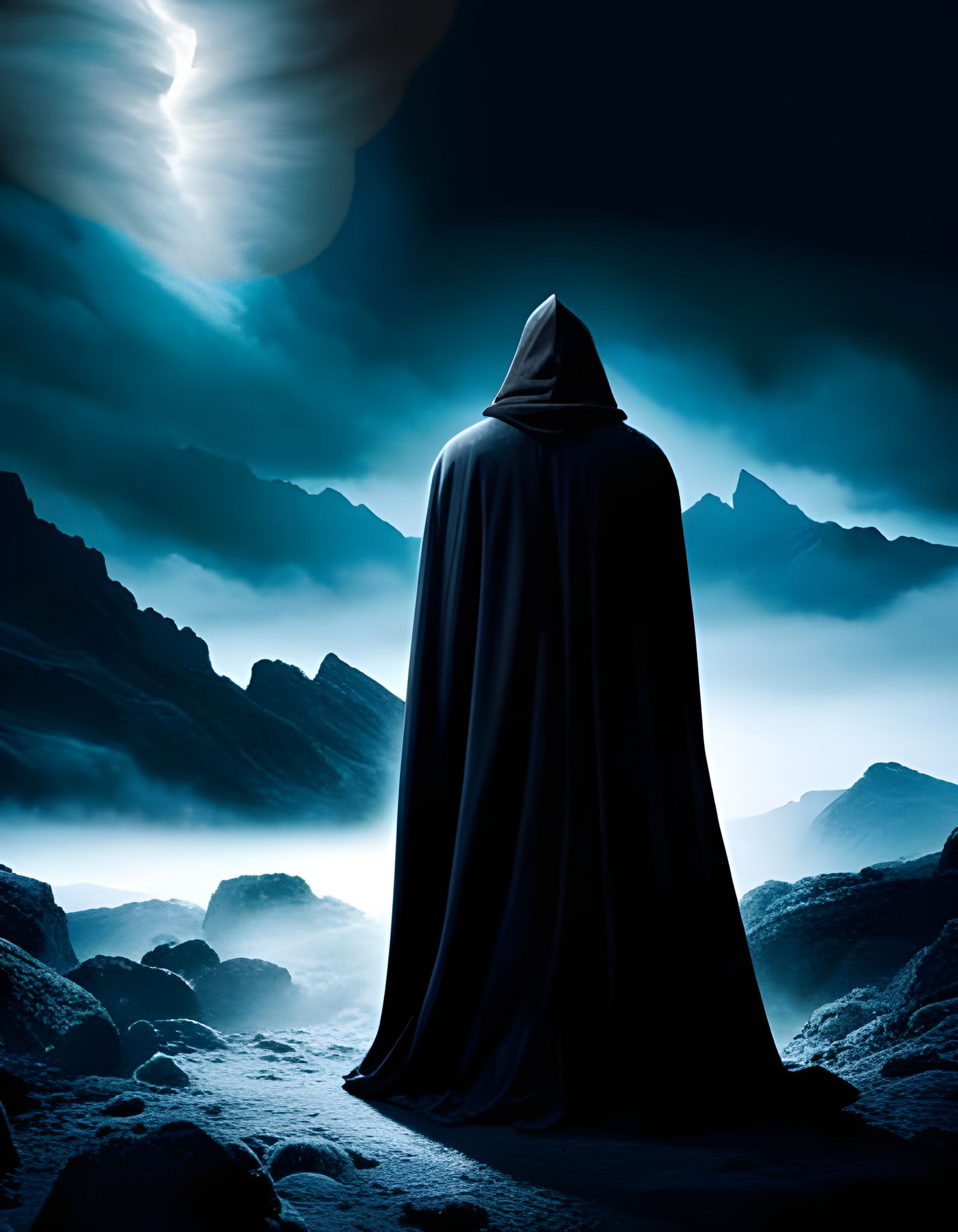 Mysterious Figure in Stormy Night  by @Tajra Adna