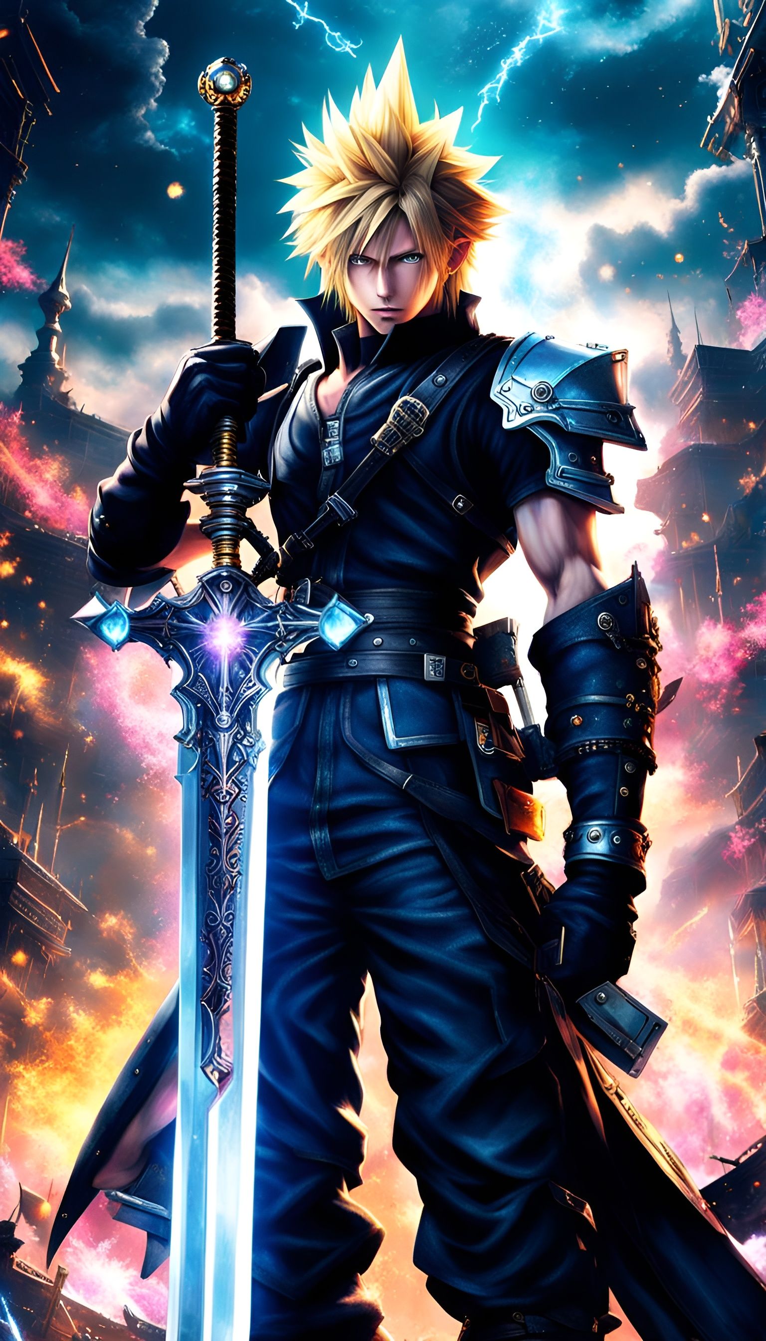 Cloud Strife - AI Generated Artwork - NightCafe Creator