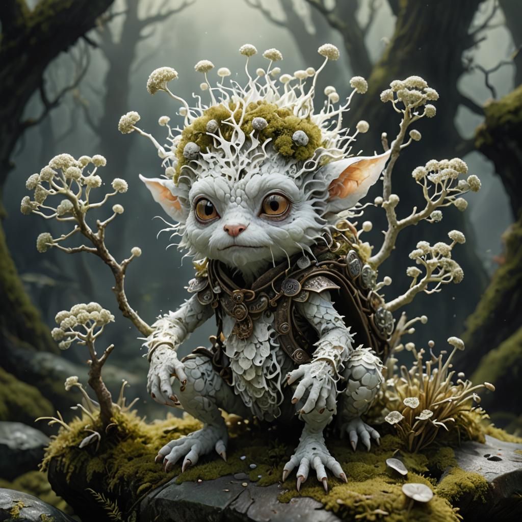 Lichen-Shaped Furry Girl Creature