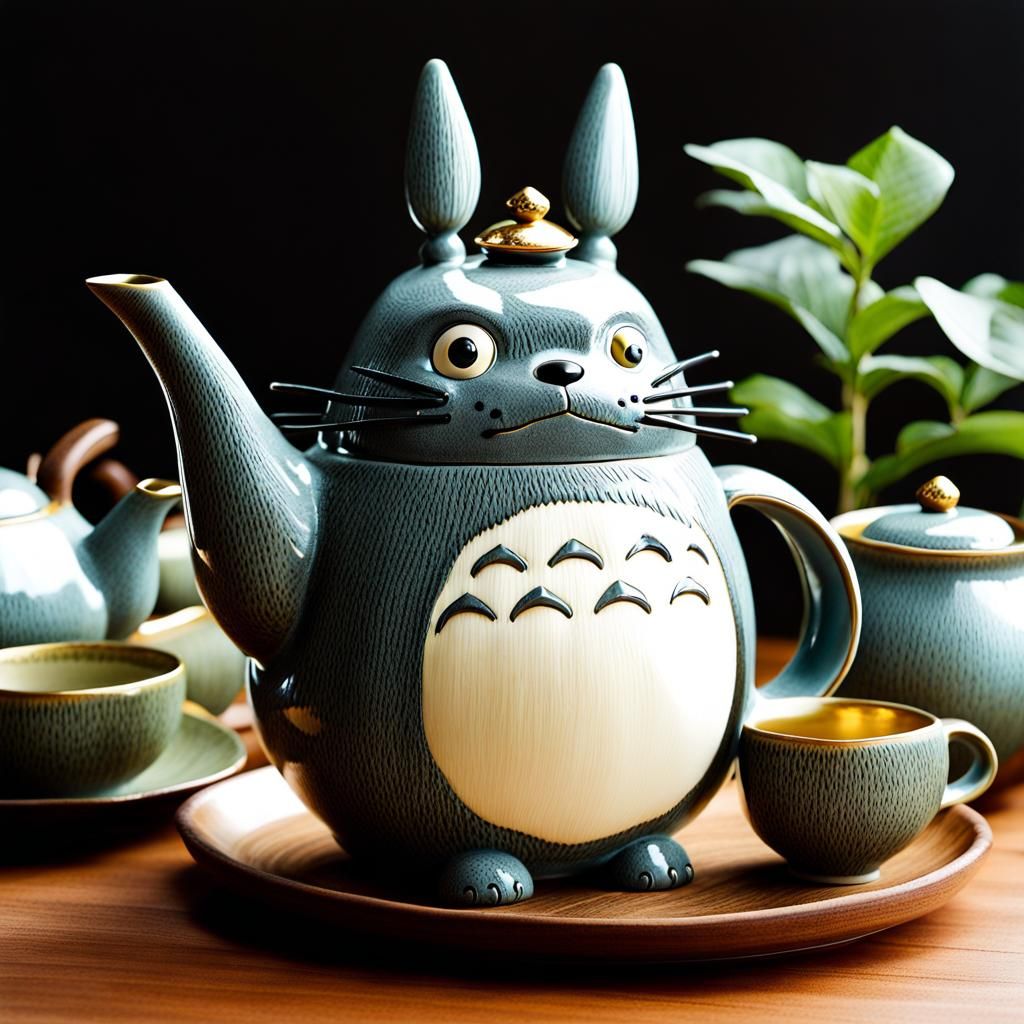 Totoro teapot set  by @Bunny77
