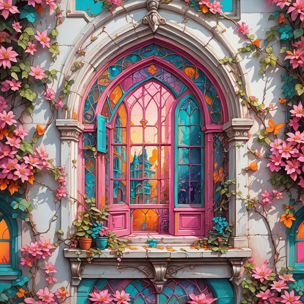 Clean Oil painted airbrush style, isolated Fairytale Fantasy...