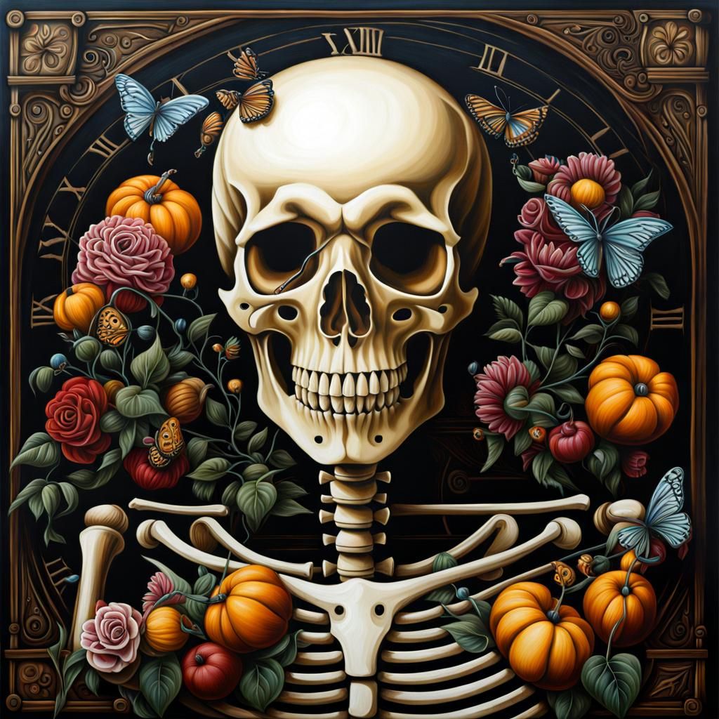 Da Vinci : A Skeleton lost in time :: dark pop surrealism by...