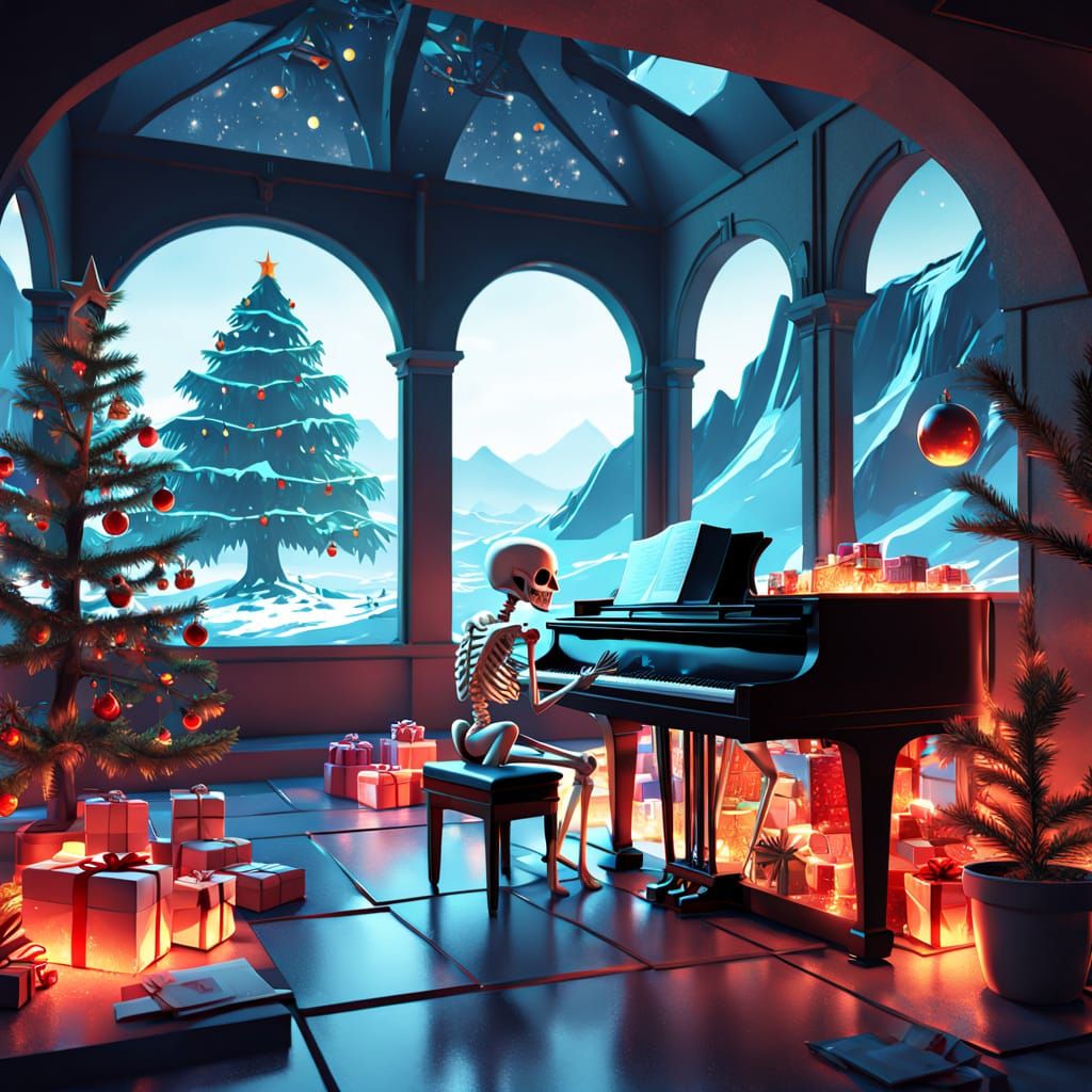 IN OUR FUTURISTIC, ULTRA-MODERN, AND FUTURE-FOCUSED CRYPT, LOCATED ON A RED PLAIN ON MARS, WE CELEBRATE CHRISTMAS WITH A FULLY DECORATED CHR...