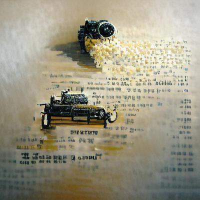 Timeless typewriter detailed painting