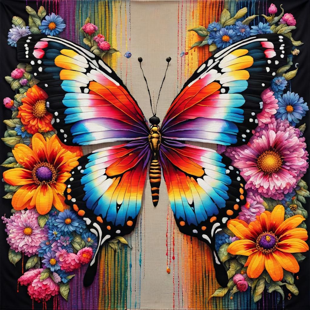 Butterfly And Flowers