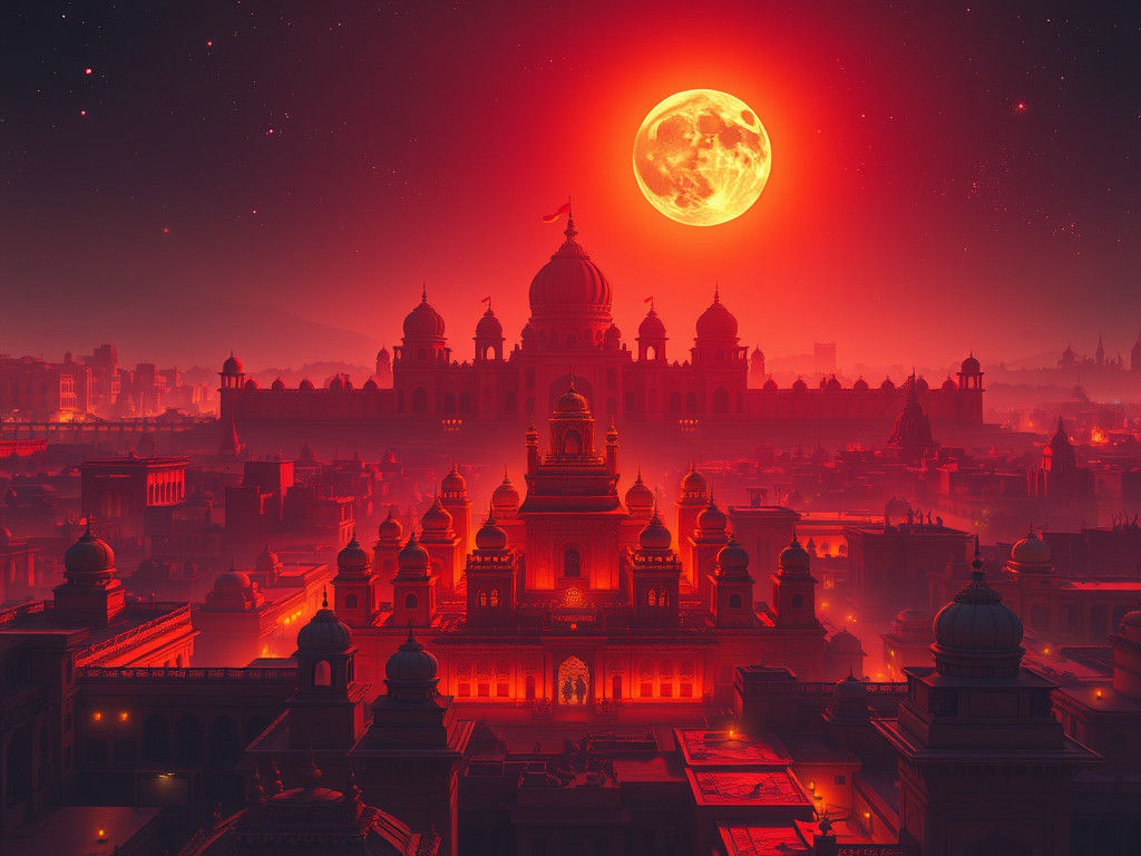 Broken world groans under the red moon