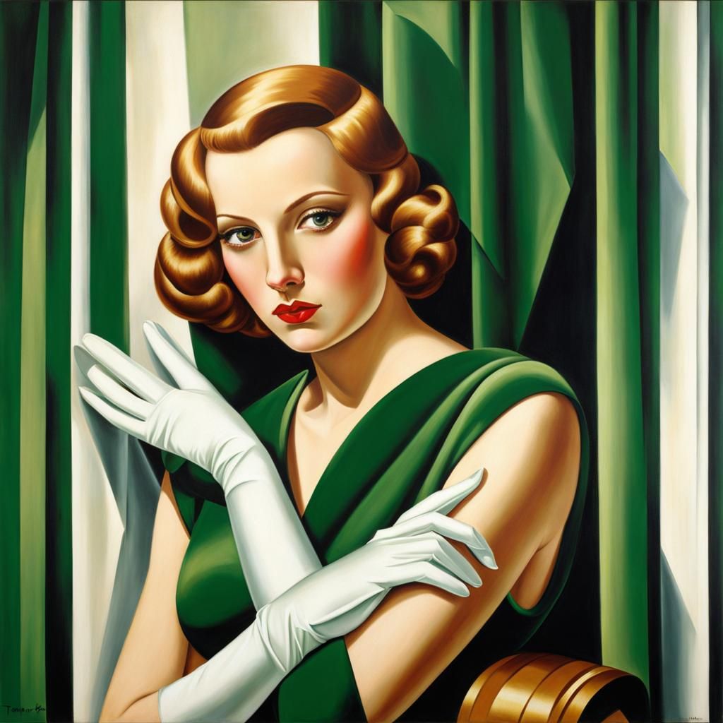 Young Lady With Gloves AI Generated Artwork NightCafe Creator