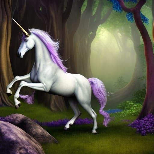 Fantasy unicorn, magic unicorn 3 Canvas Print