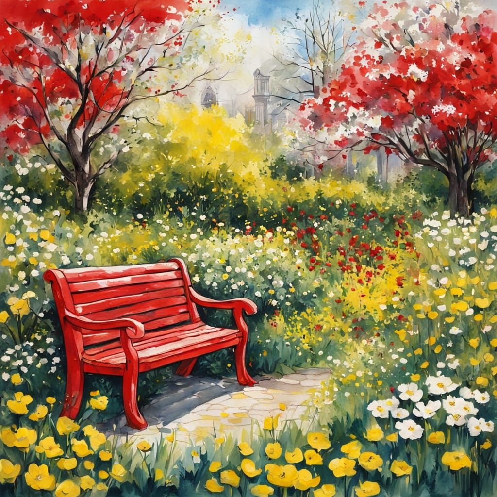Red bench