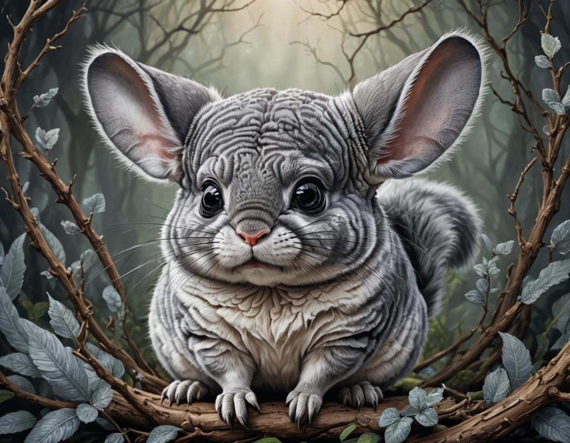 Cute chinchilla the forest - AI Generated Artwork - NightCafe Creator