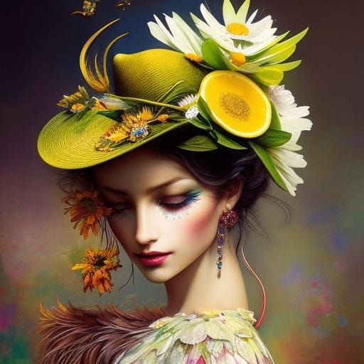 Lemon & daisy hat false