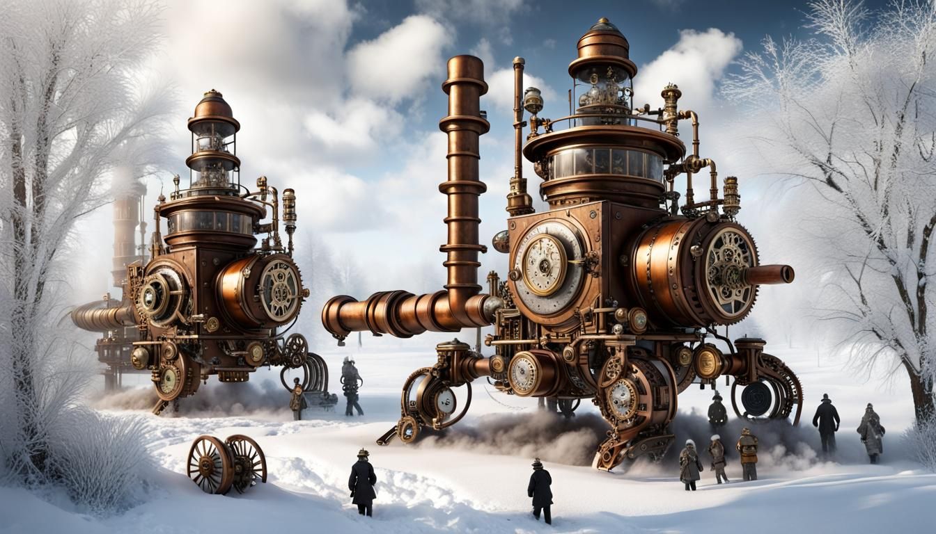 Steampunk project on a wintery steppe