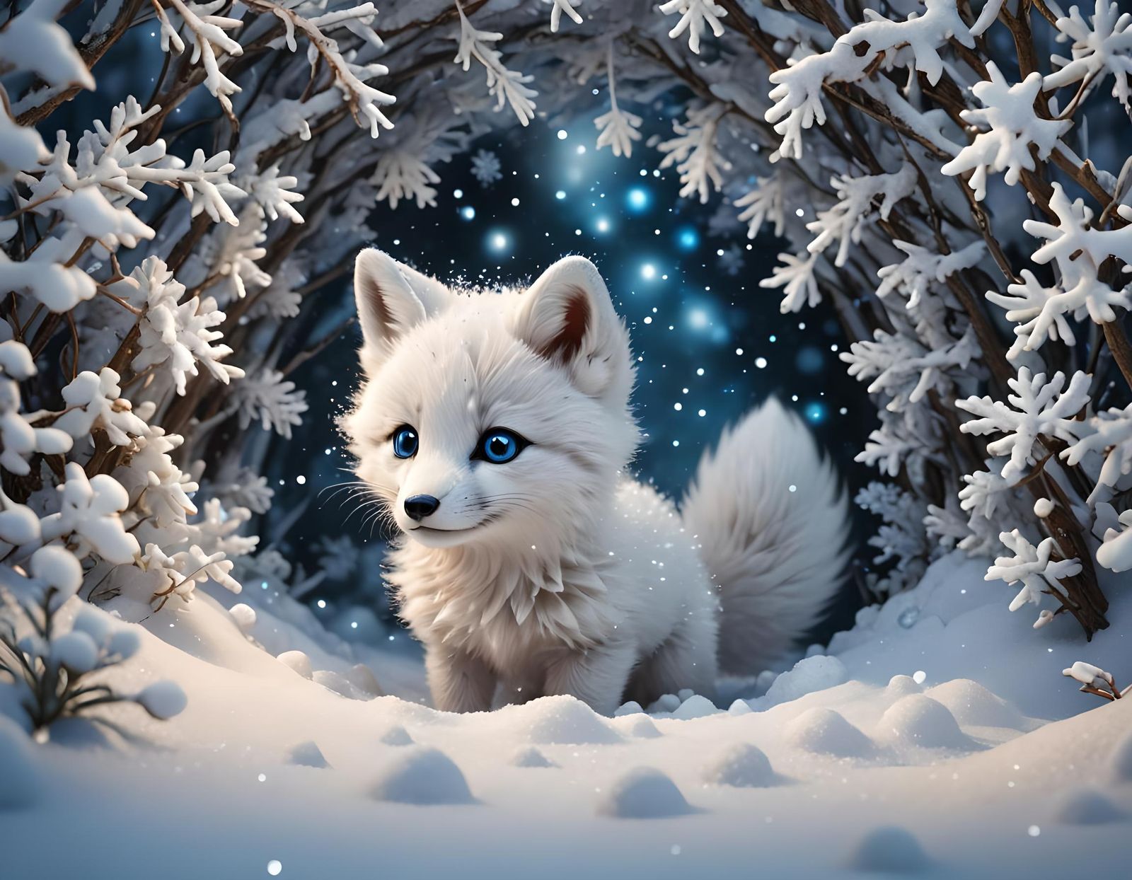 White baby foxy🤍✨🦊  by @Elly