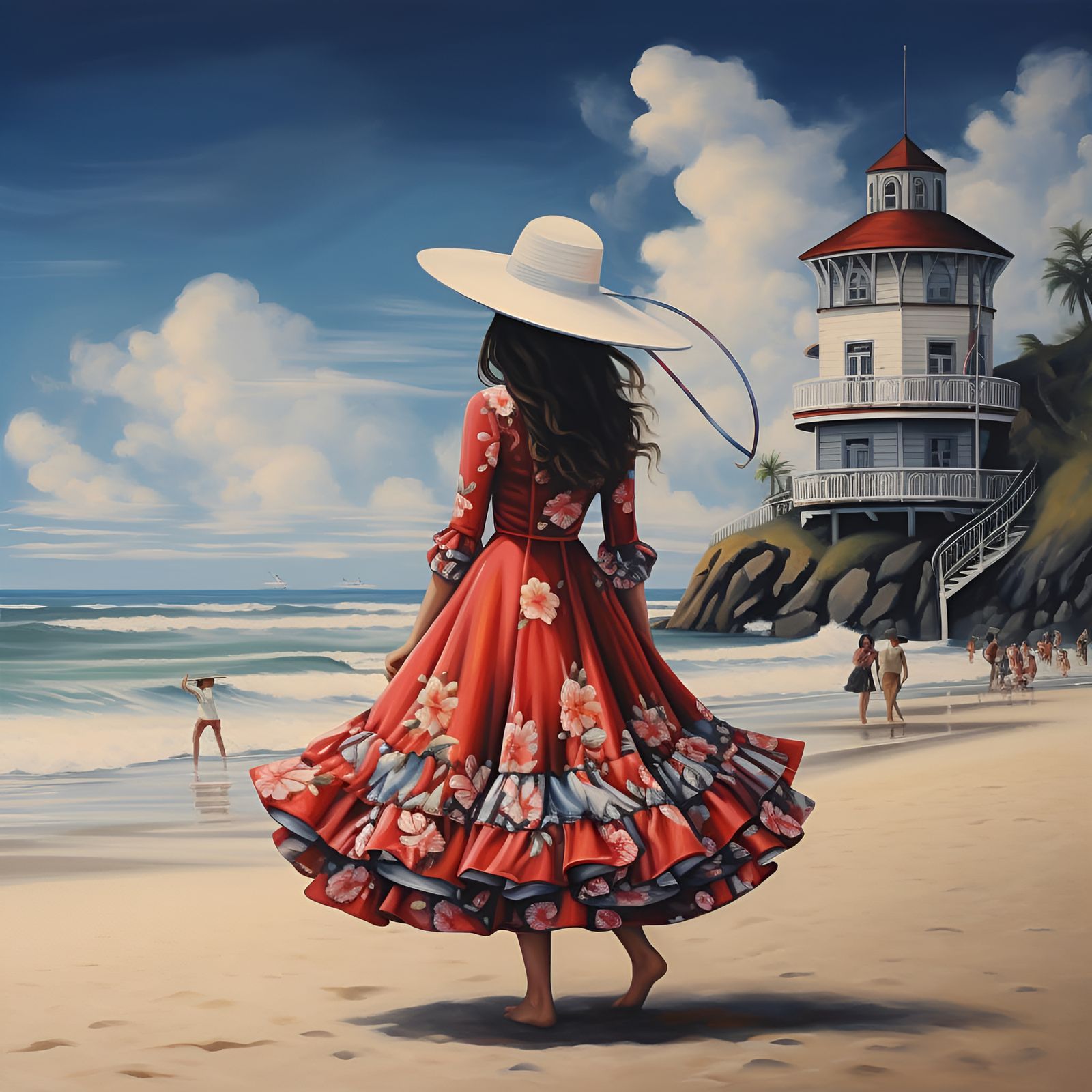 Beach day by the lighthouse