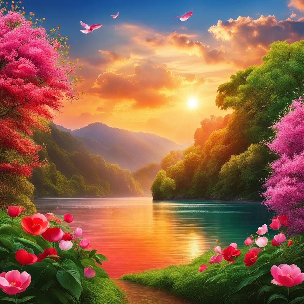 Romanticism Digital Art with Wet Oil Paint Effects