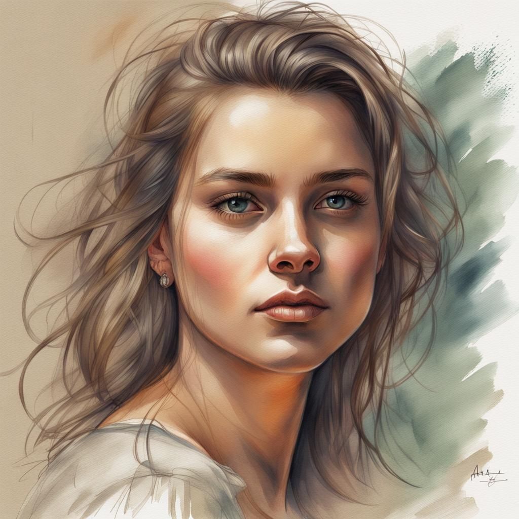 Girl portrait, Pencil Sketches - AI Generated Artwork - NightCafe Creator