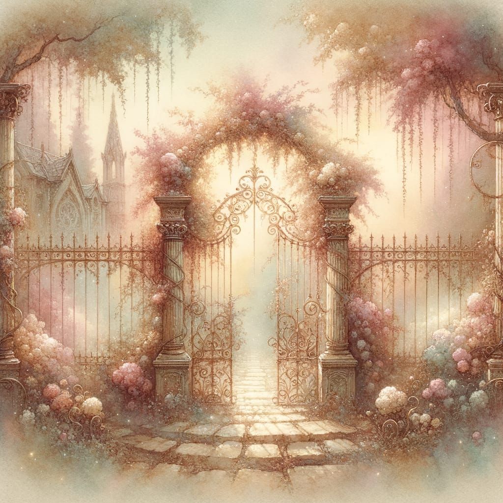 victorian fantasy garden gate  by @Mira Sky