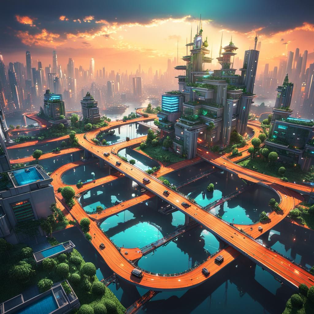 A captivating advanced hydro punk city - AI Generated Artwork ...