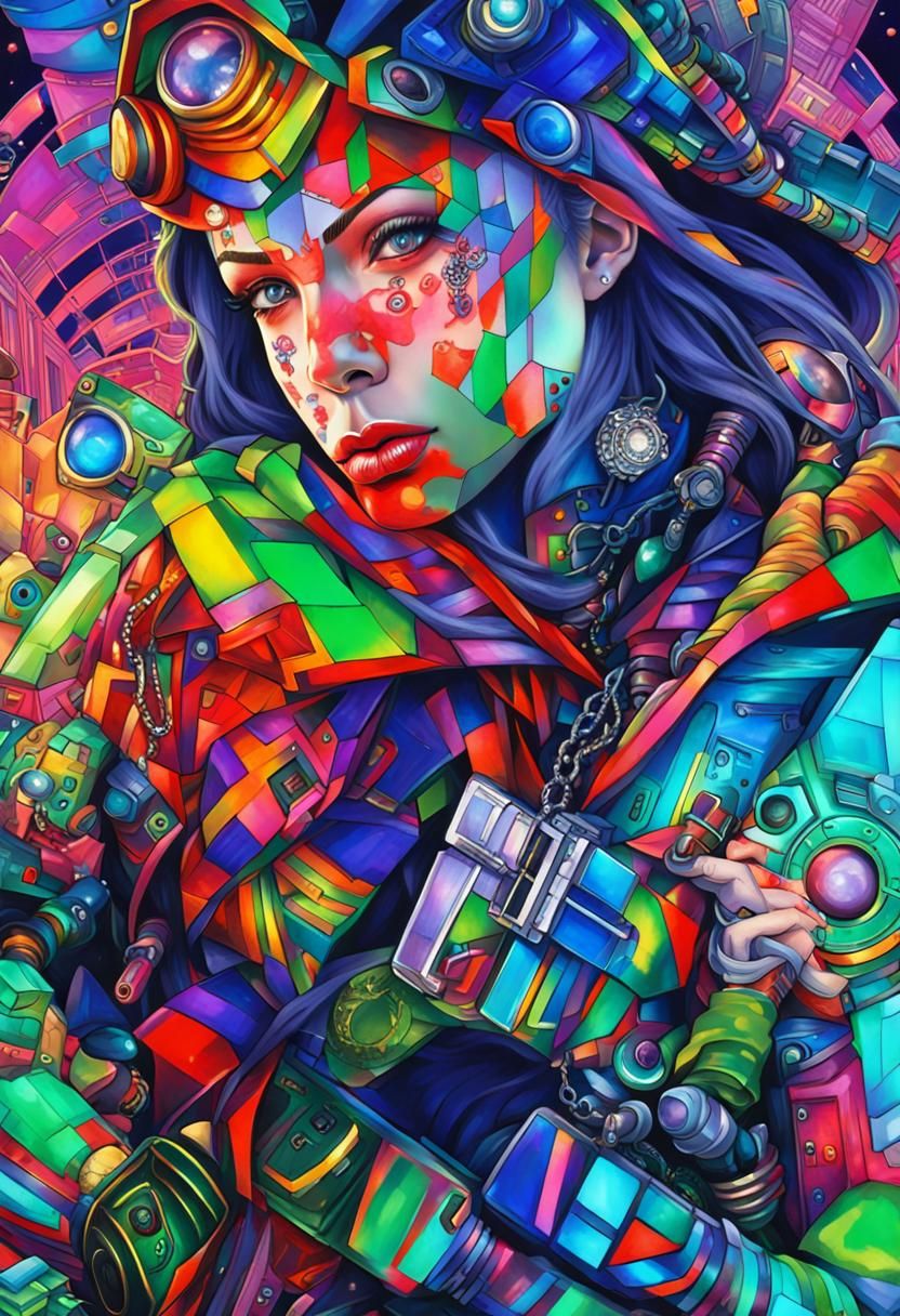 Hyperrealistic portrait of a beautiful woman wearing intrica...