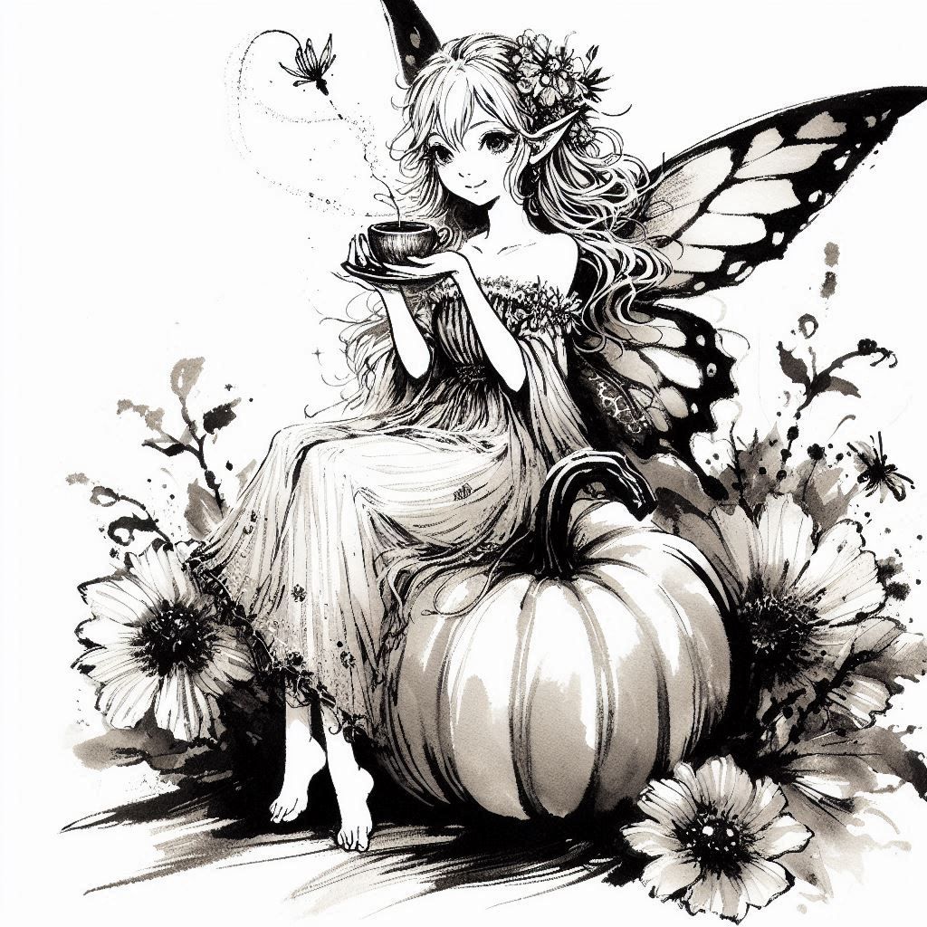 Fairy with pumpkin