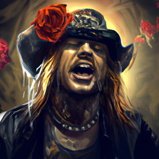 Axl Rose singing on stage AI Generated Artwork NightCafe Creator