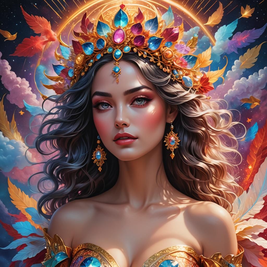 Cosmic Mermaid in Astral Illustration Style