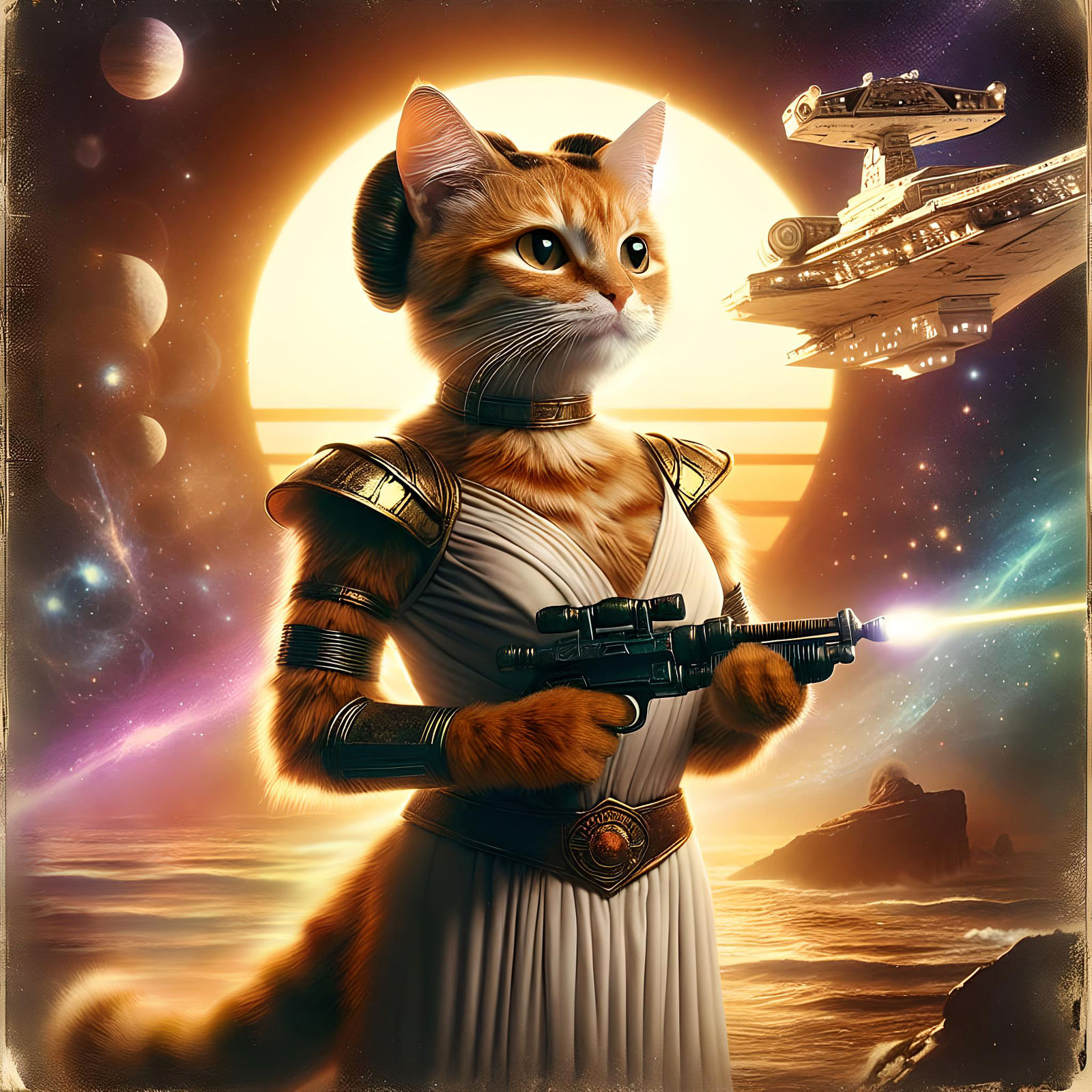 Princess Leia Cat - AI Generated Artwork - NightCafe Creator