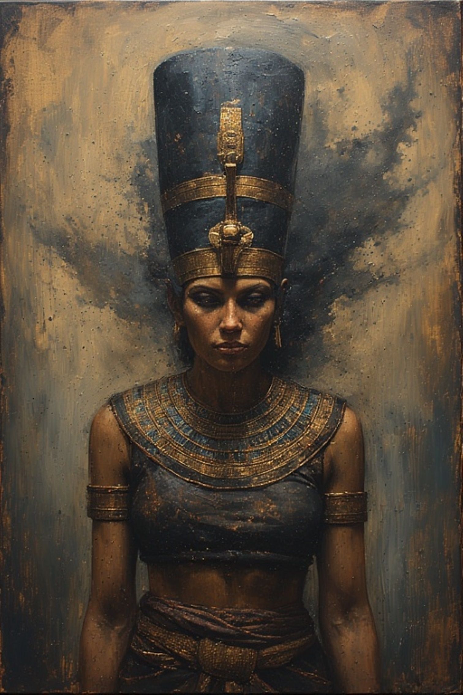 A striking portrait of a mystical Egyptian priestess