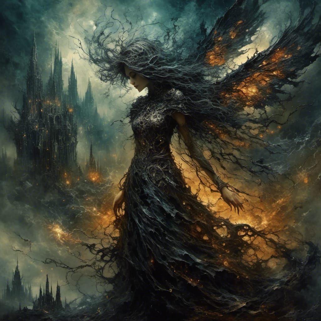 Angel of Death.  Mountain cliff. <lora:Asian android:0.3> <l...