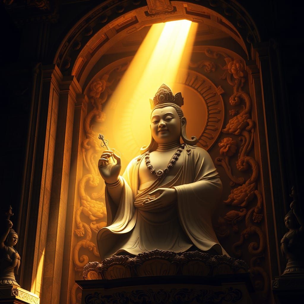 Marichi Bodhisattva Statue in Ornate Niche