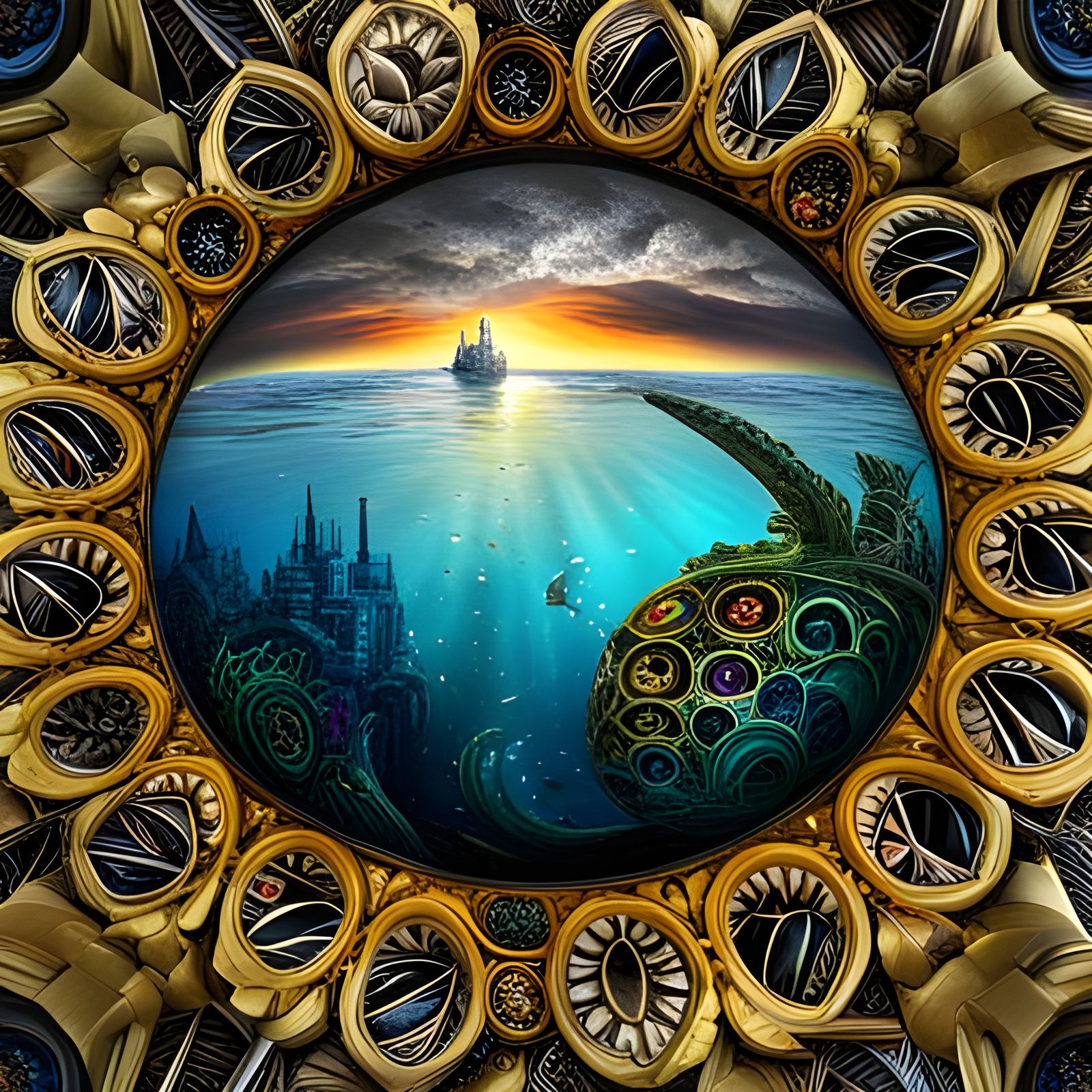 Fractal Submarine Portal - AI Generated Artwork - NightCafe Creator