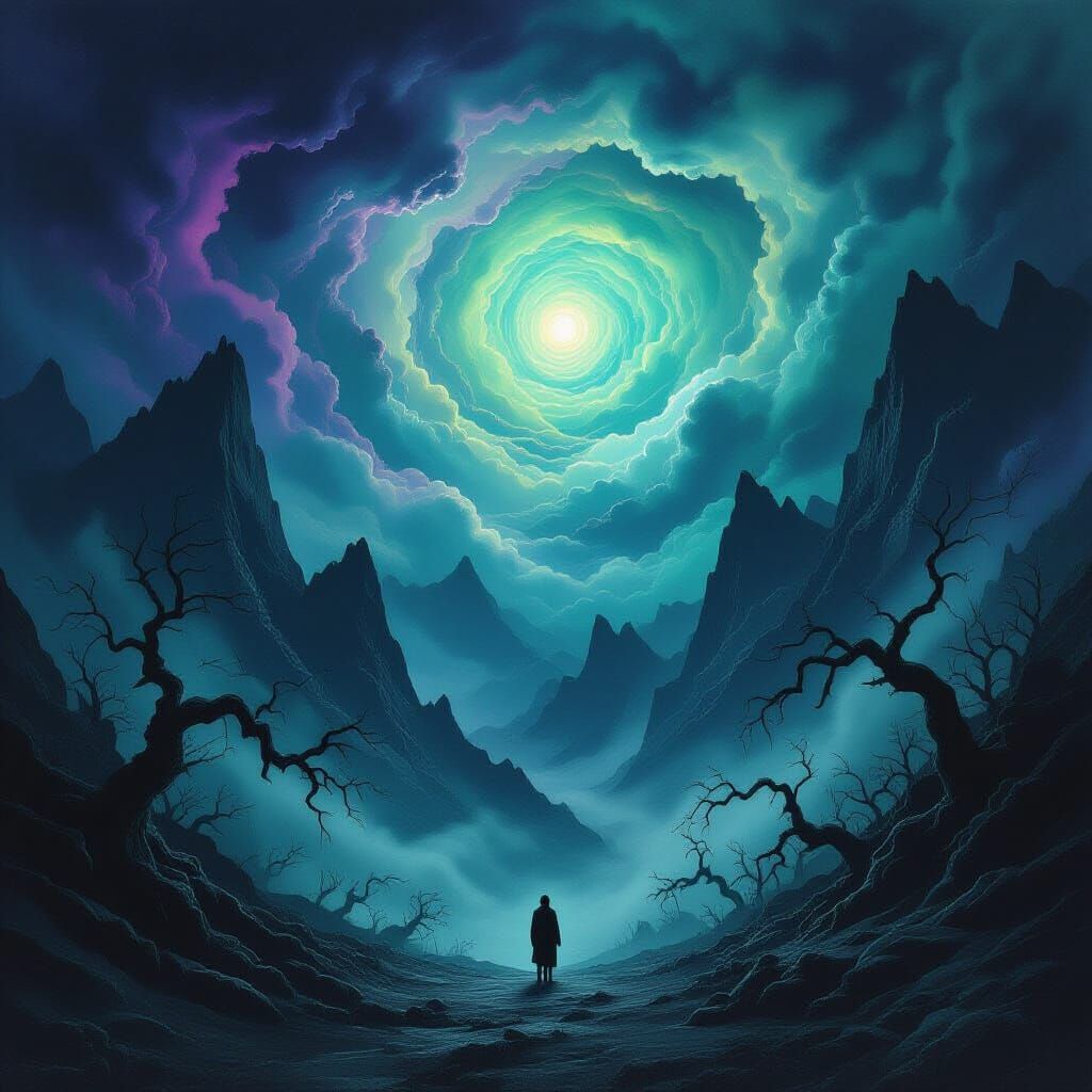 Surreal Infinite Fear Landscape with Expressionistic Style