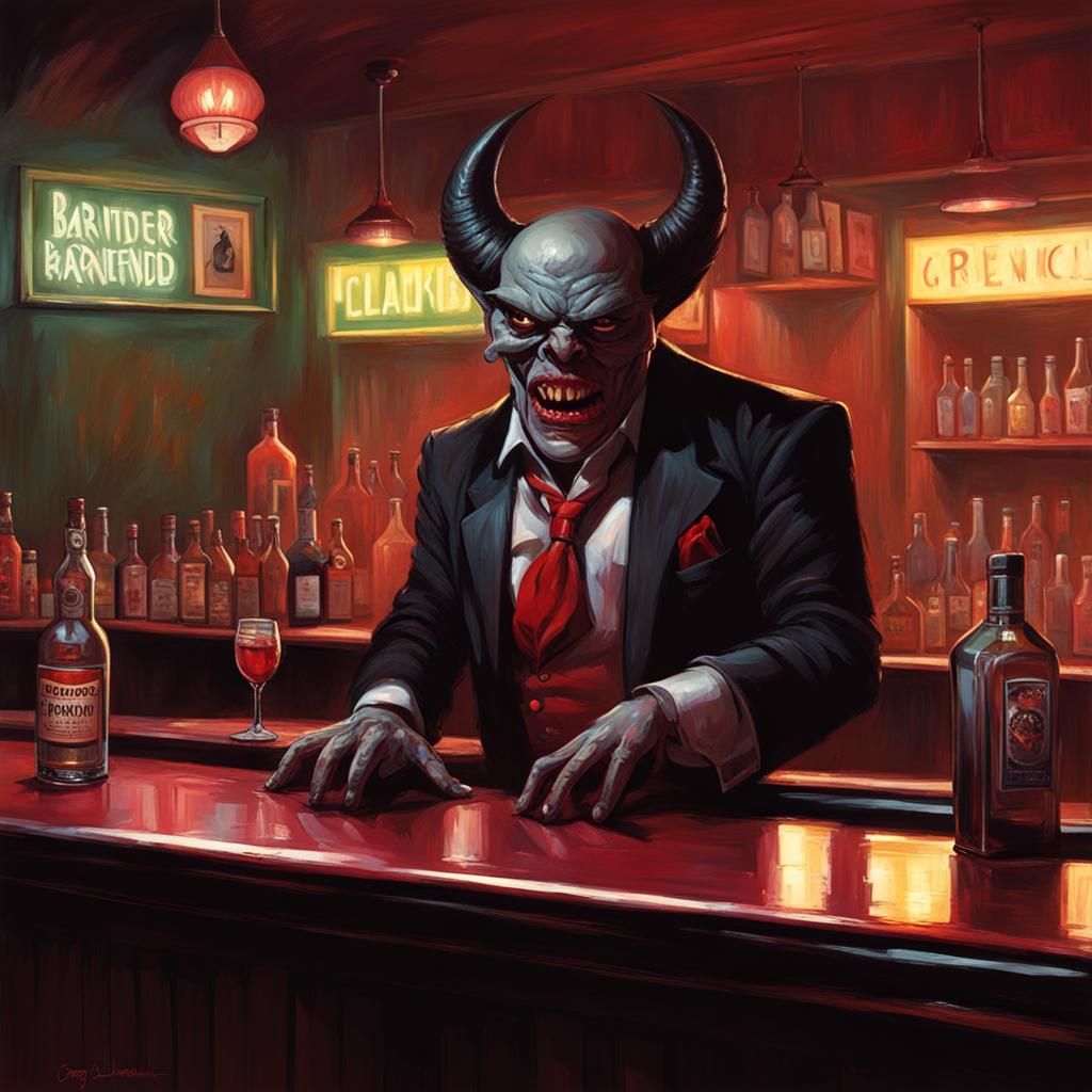 Bartender Demon in a club - AI Generated Artwork - NightCafe Creator