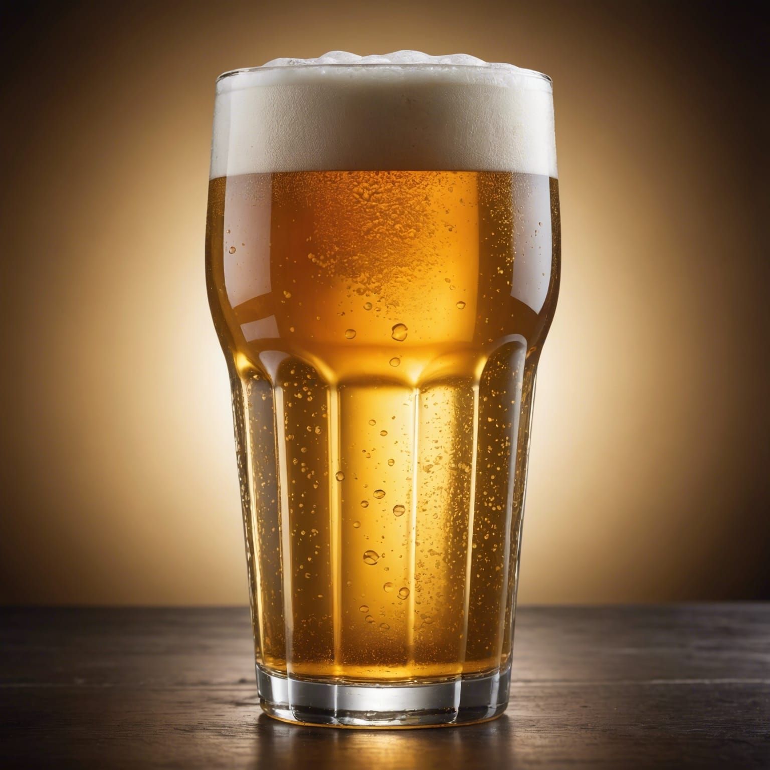 large pint of lager with the bubbles rising