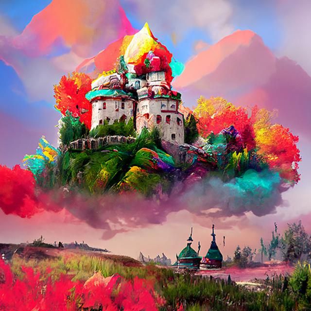 Colorful Castle on a Cloud