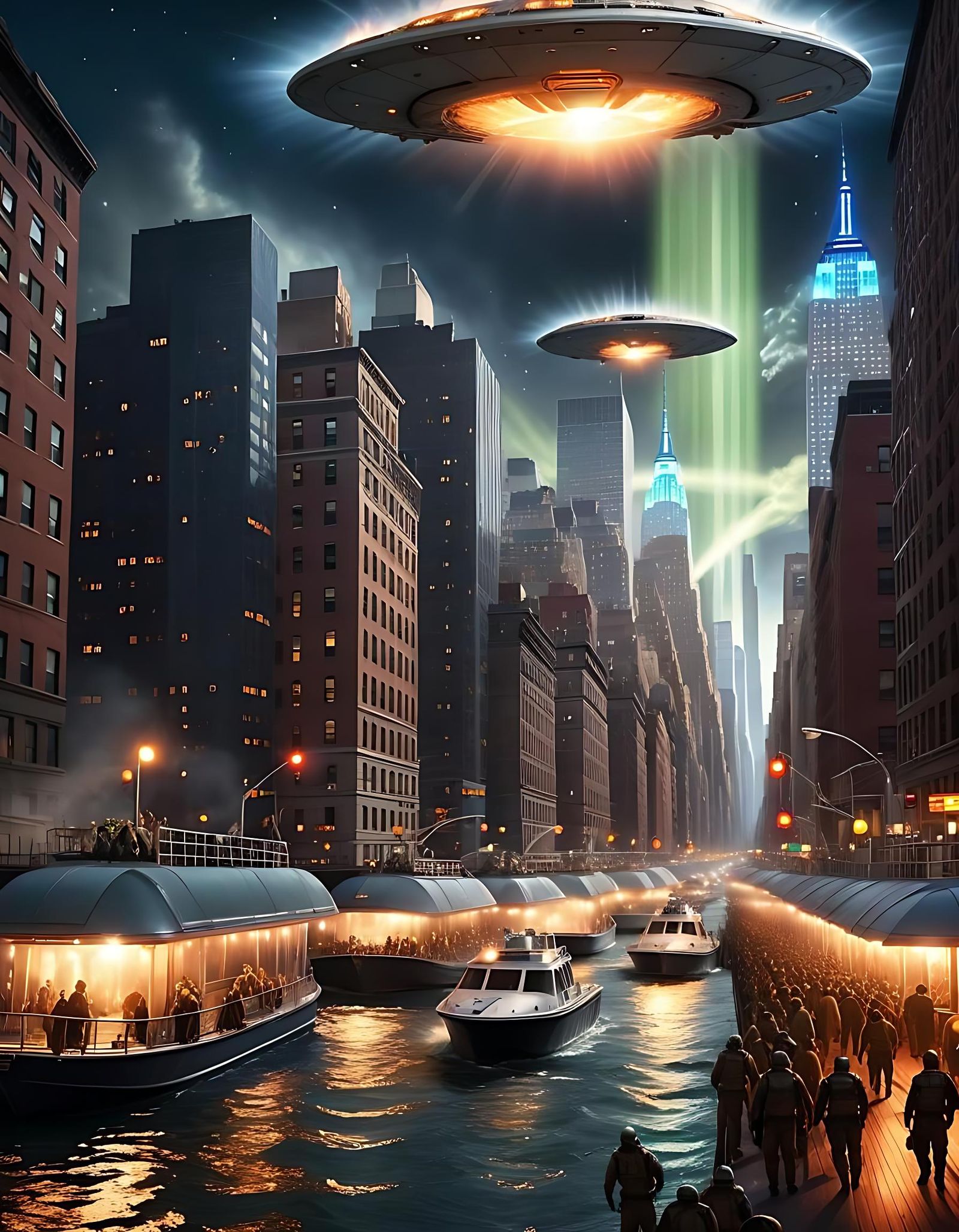 Alien siege over New York City  by @Lore 