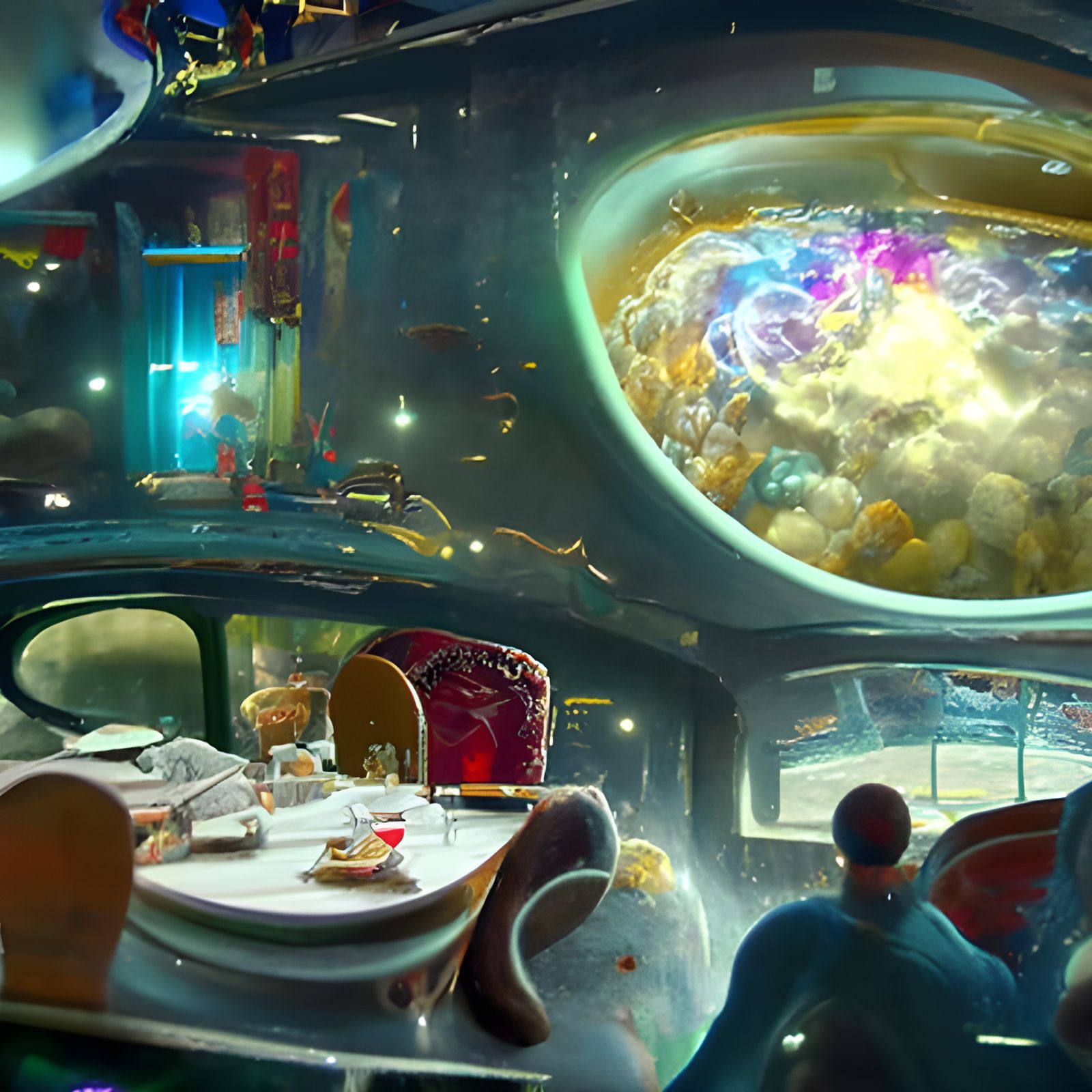 Restaurant at the end of the universe AI Generated Artwork