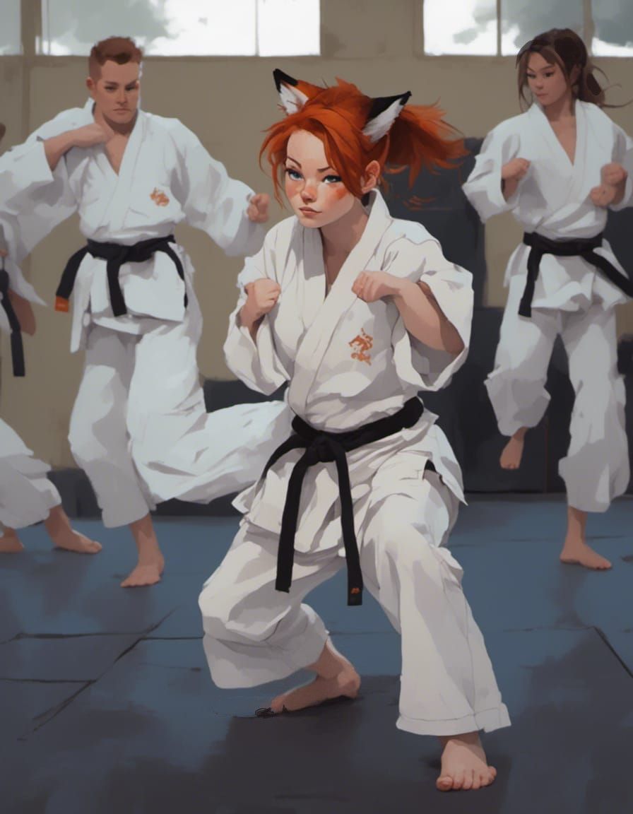 Fox-girl VIXEN trains in martial art: Aikido