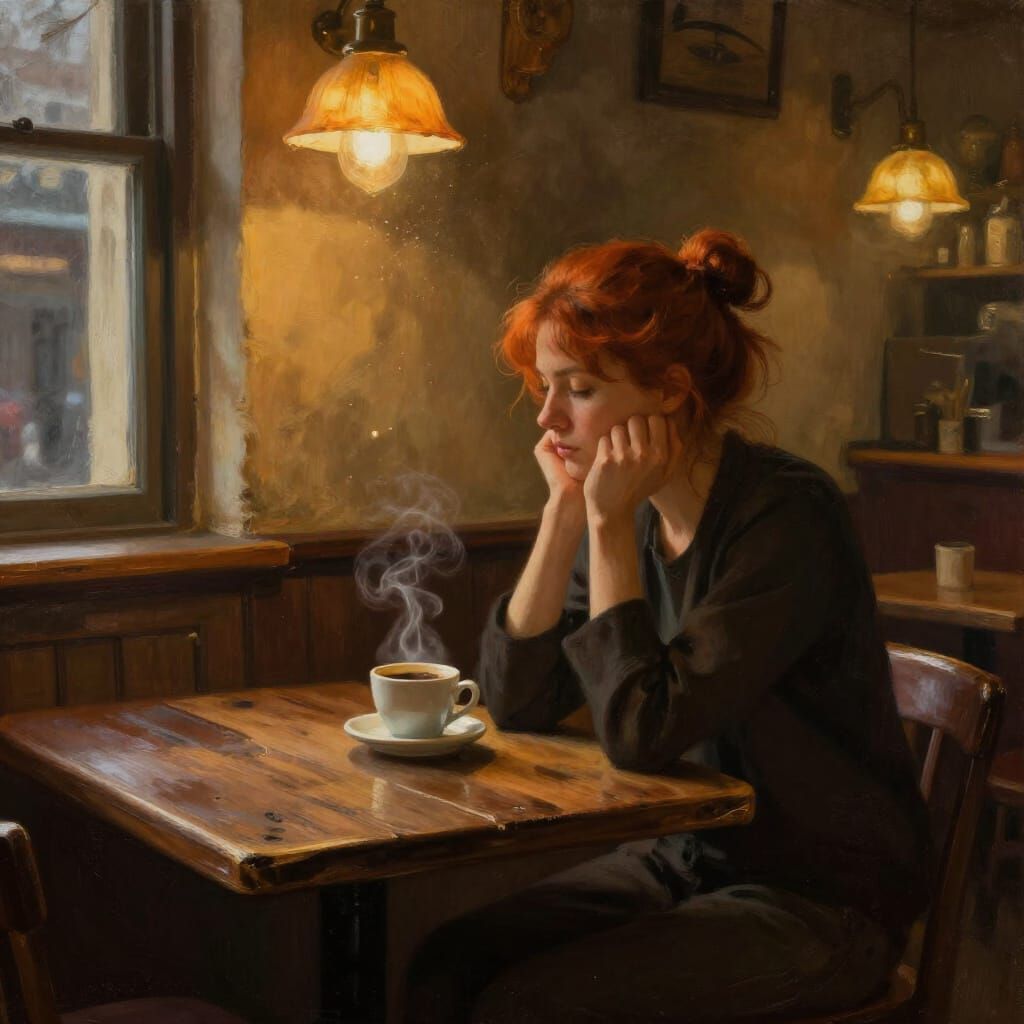 A Quiet Moment in a Cafe  by @Iron_Sasha