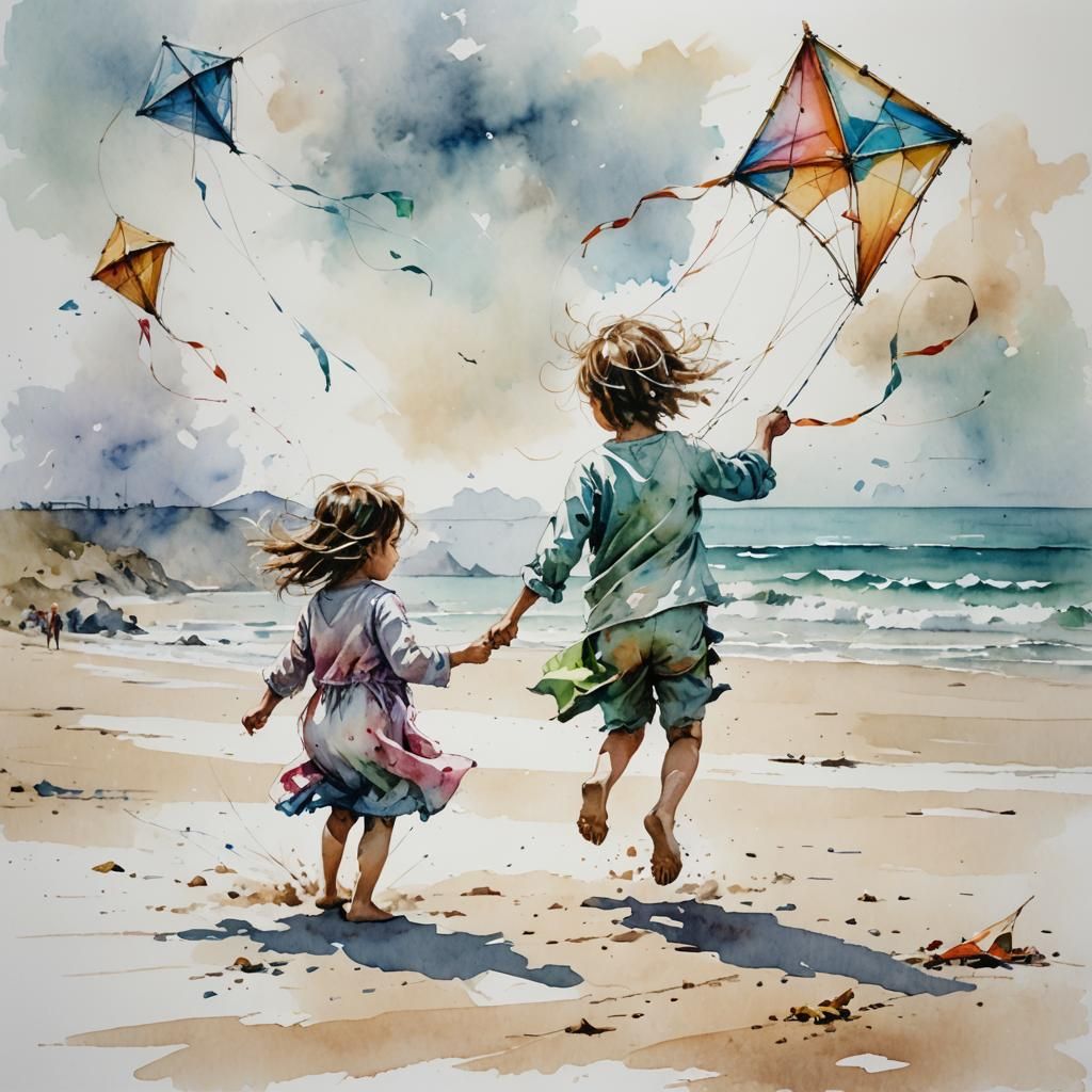 Jouer au cerf-volant  by @Raphaelle