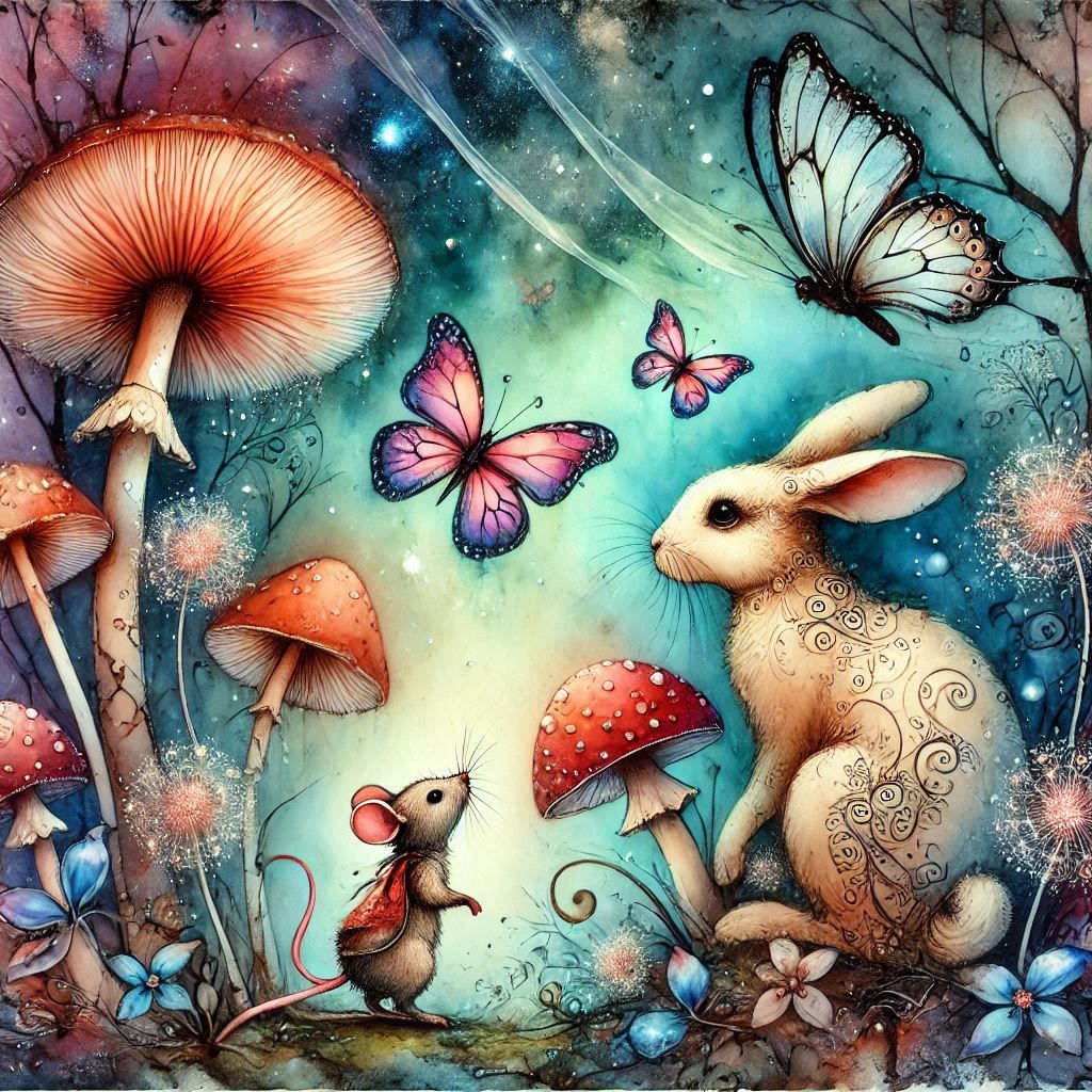 Fantasy Fairytale-A Child's Dream-A Monogram Bunny