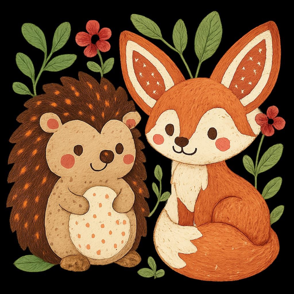 Harry Hedgehog & Fox (storybook style)