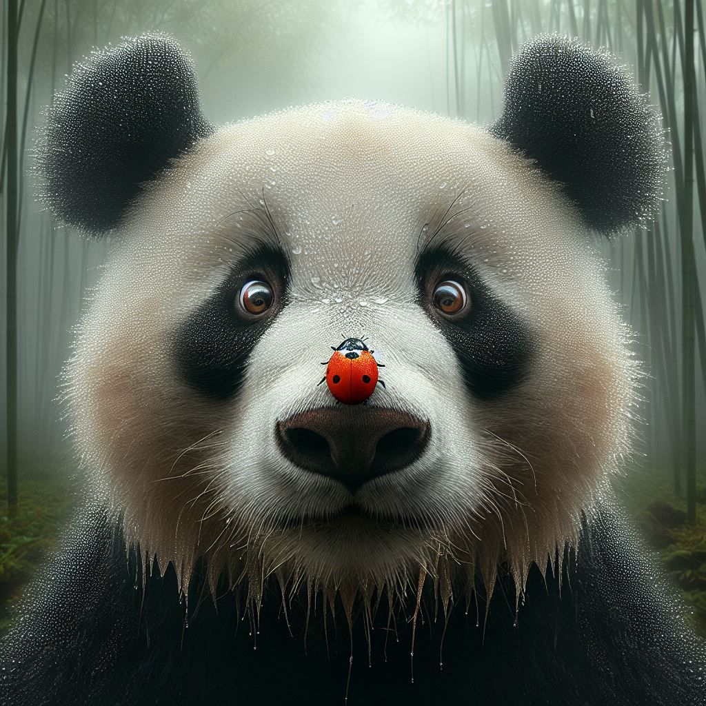 Dew Panda with Ladybug