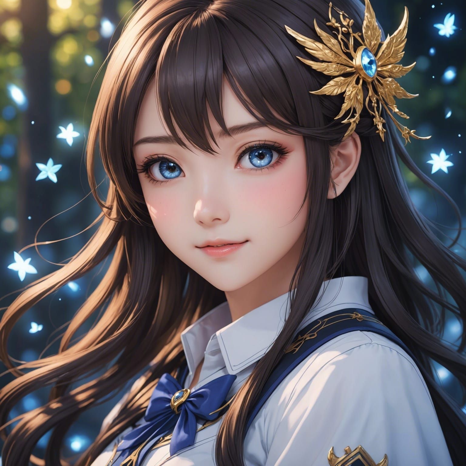 beautiful, girl, anime, magic,  incredible detail, dsmile
