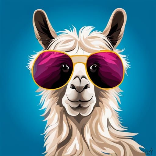 Groovy Llama with Sunglasses,