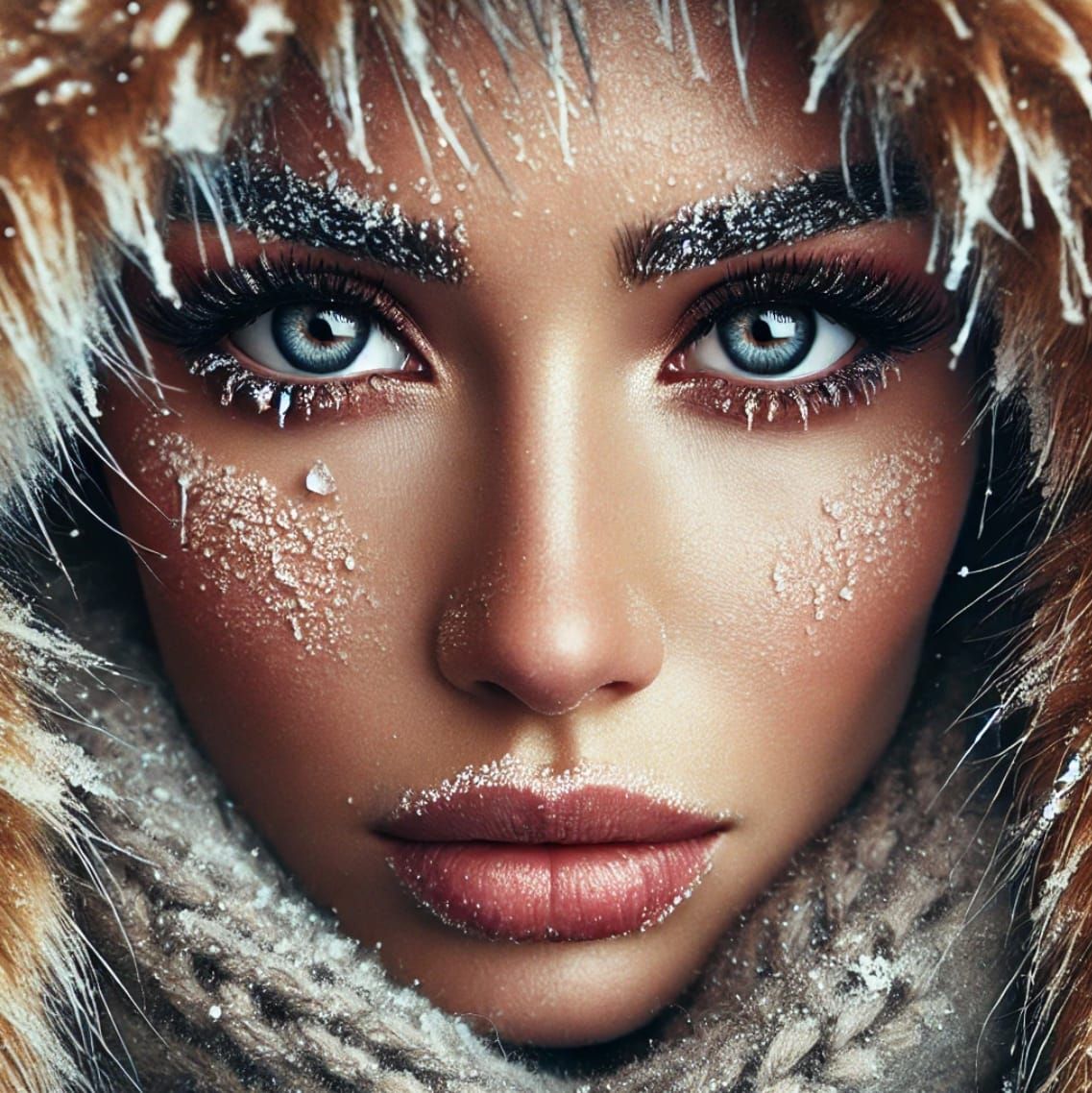 Frozen Allure: The Gaze of Winter