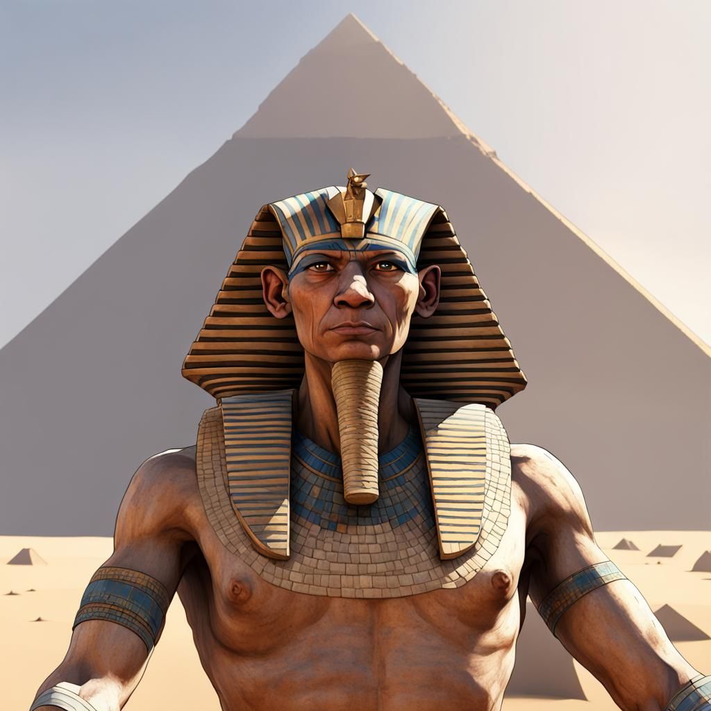 Khufu before his pyramid AI Generated Artwork NightCafe Creator