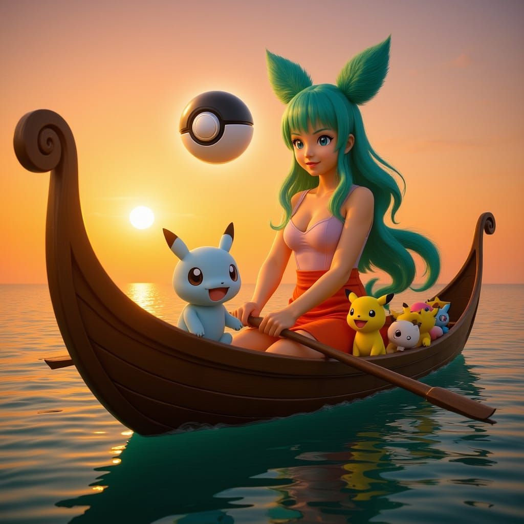 Evening trip with pokemons