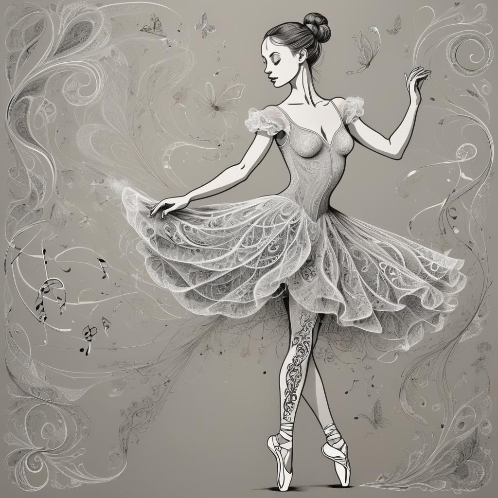 A stunning ballerina created entirely out of delicate musica...